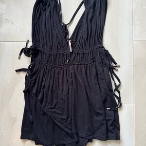 Free People Black Sleeveless Blouse